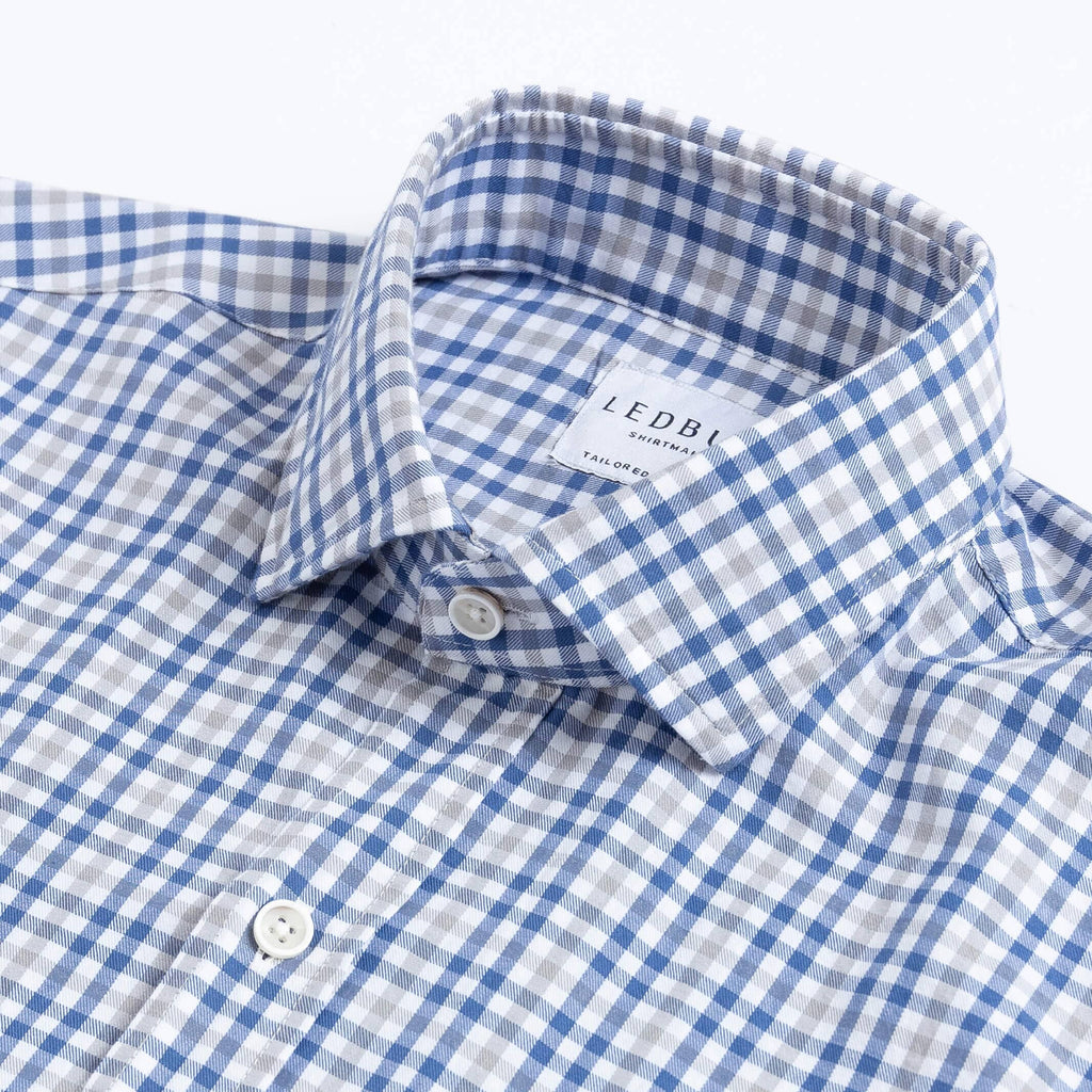 The Blue Ginby Twill Custom Shirt Custom Dress Shirt- Ledbury