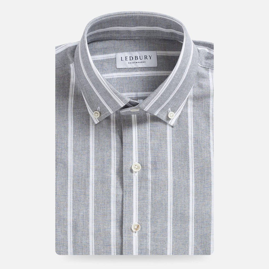 The Grey Harlow Cotton Linen Custom Shirt Custom Dress Shirt- Ledbury