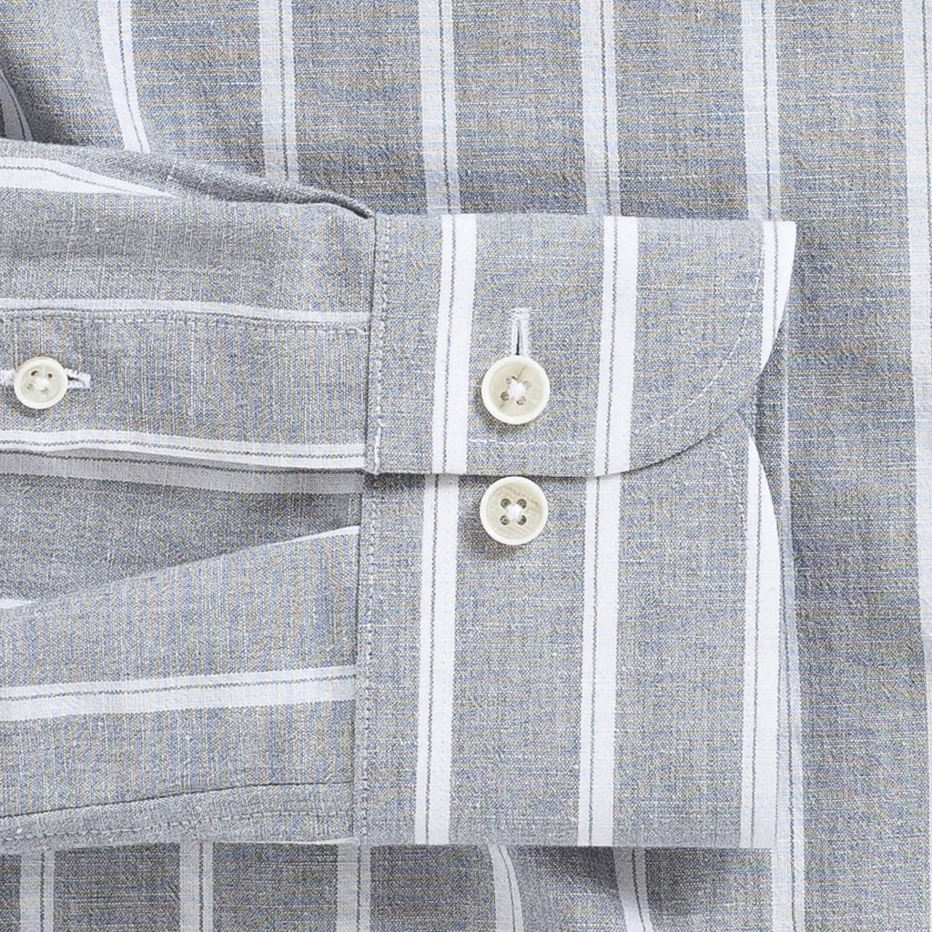 The Grey Harlow Cotton Linen Custom Shirt Custom Dress Shirt- Ledbury