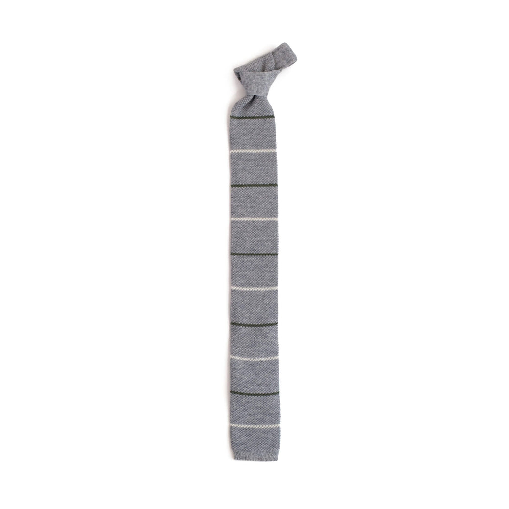 The Grey Heather Knit Tie Tie- Ledbury