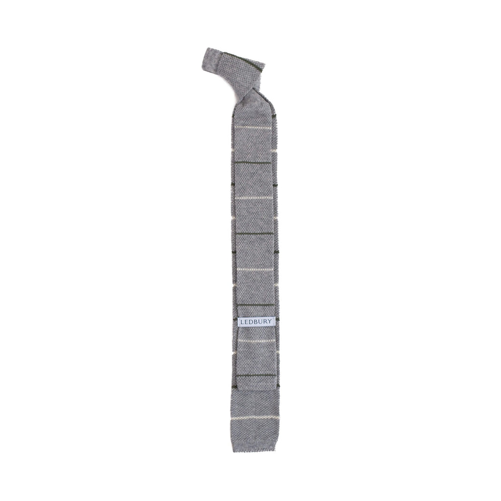 The Grey Heather Knit Tie Tie- Ledbury