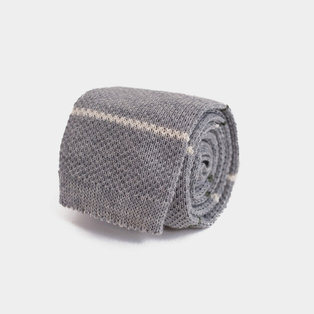 The Grey Heather Knit Tie Tie- Ledbury