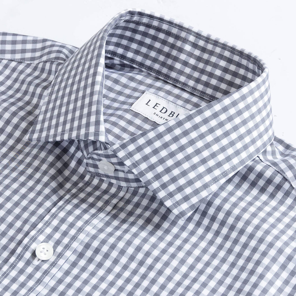 The Grey Thomas Mason Monte Gingham Custom Shirt Custom Dress Shirt- Ledbury