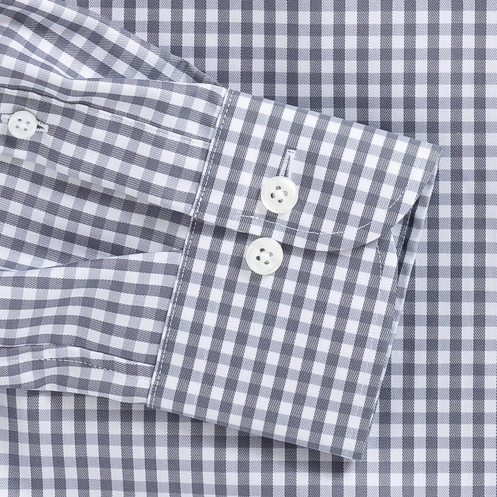 The Grey Thomas Mason Monte Gingham Custom Shirt Custom Dress Shirt- Ledbury
