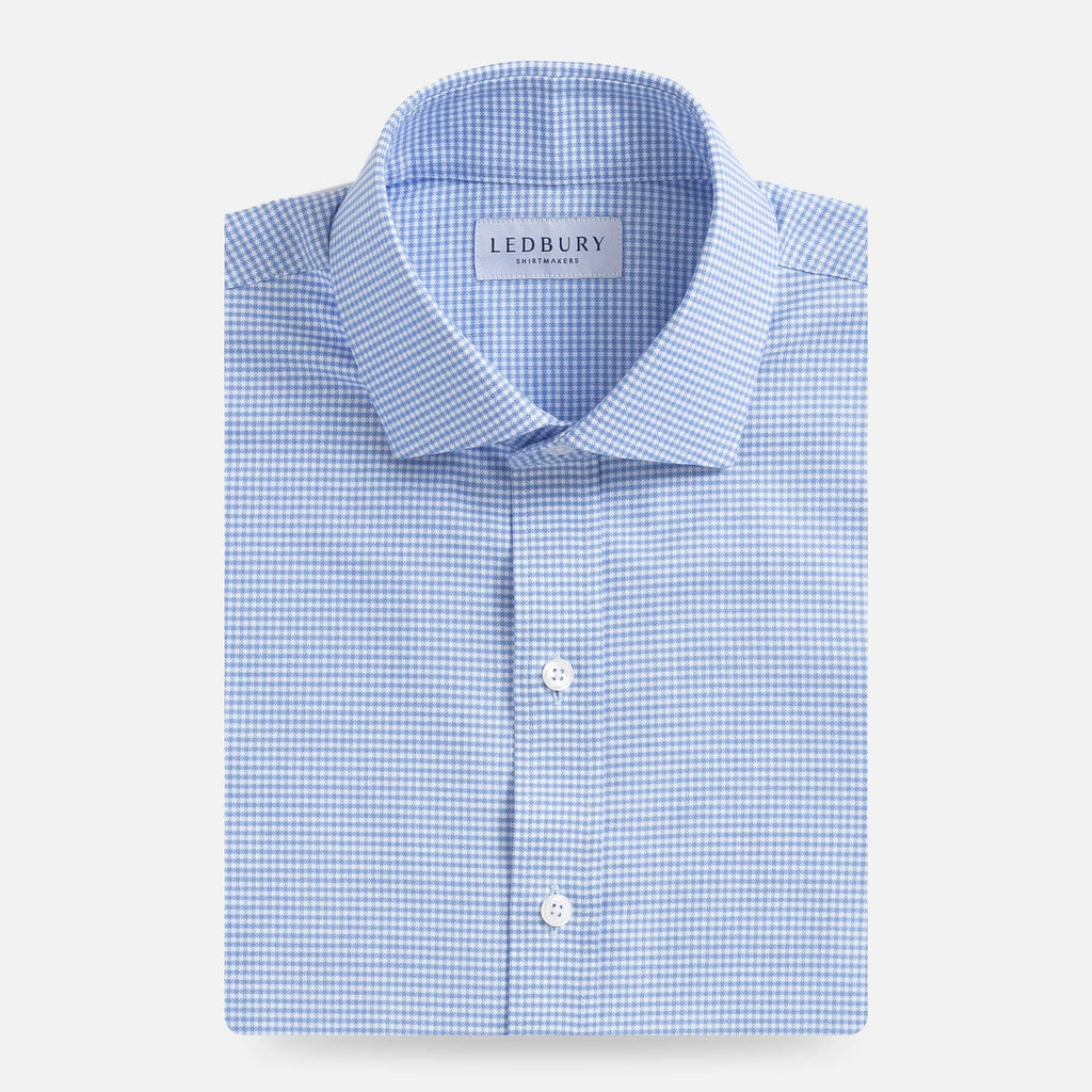 The Blue Hamilton Oxford Gingham Custom Shirt Custom Dress Shirt- Ledbury