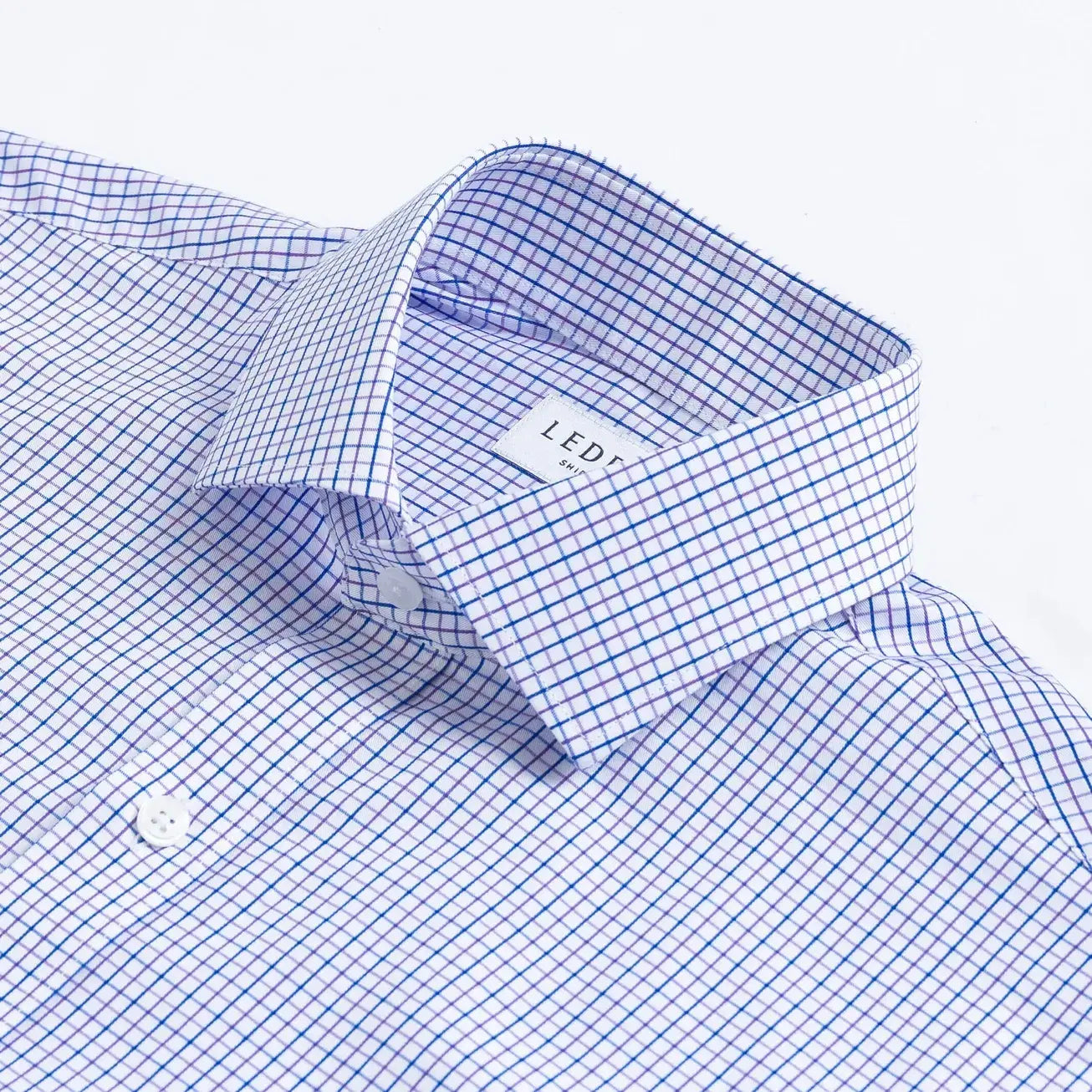The Purple Hughes Check Custom Shirt Custom Dress Shirt- Ledbury