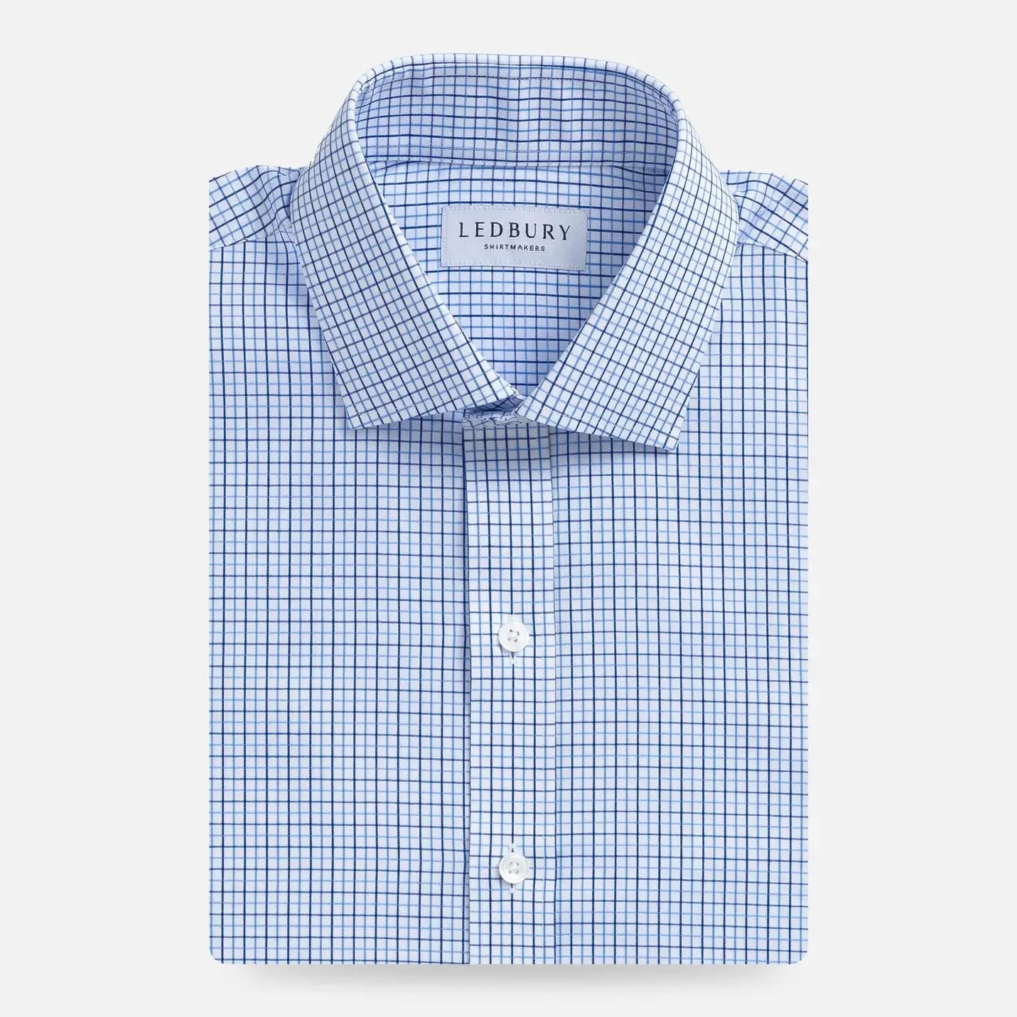 The Blue Hughes Check Custom Shirt Custom Dress Shirt- Ledbury
