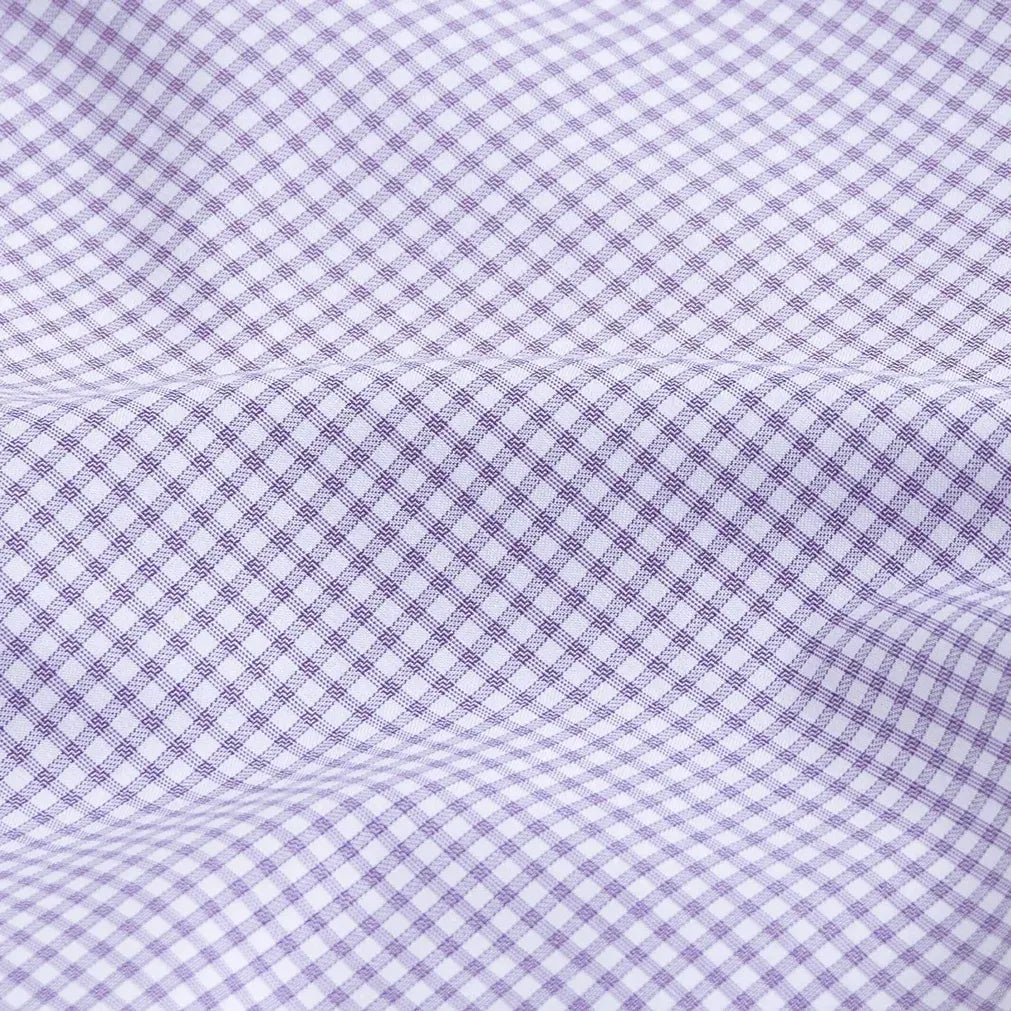 The Purple Kent Gingham Custom Shirt Custom Dress Shirt- Ledbury