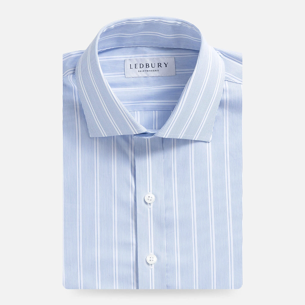 The Light Blue Clifton Stripe Custom Shirt Custom Dress Shirt- Ledbury