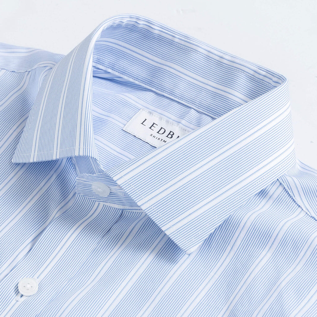 The Light Blue Clifton Stripe Custom Shirt Custom Dress Shirt- Ledbury