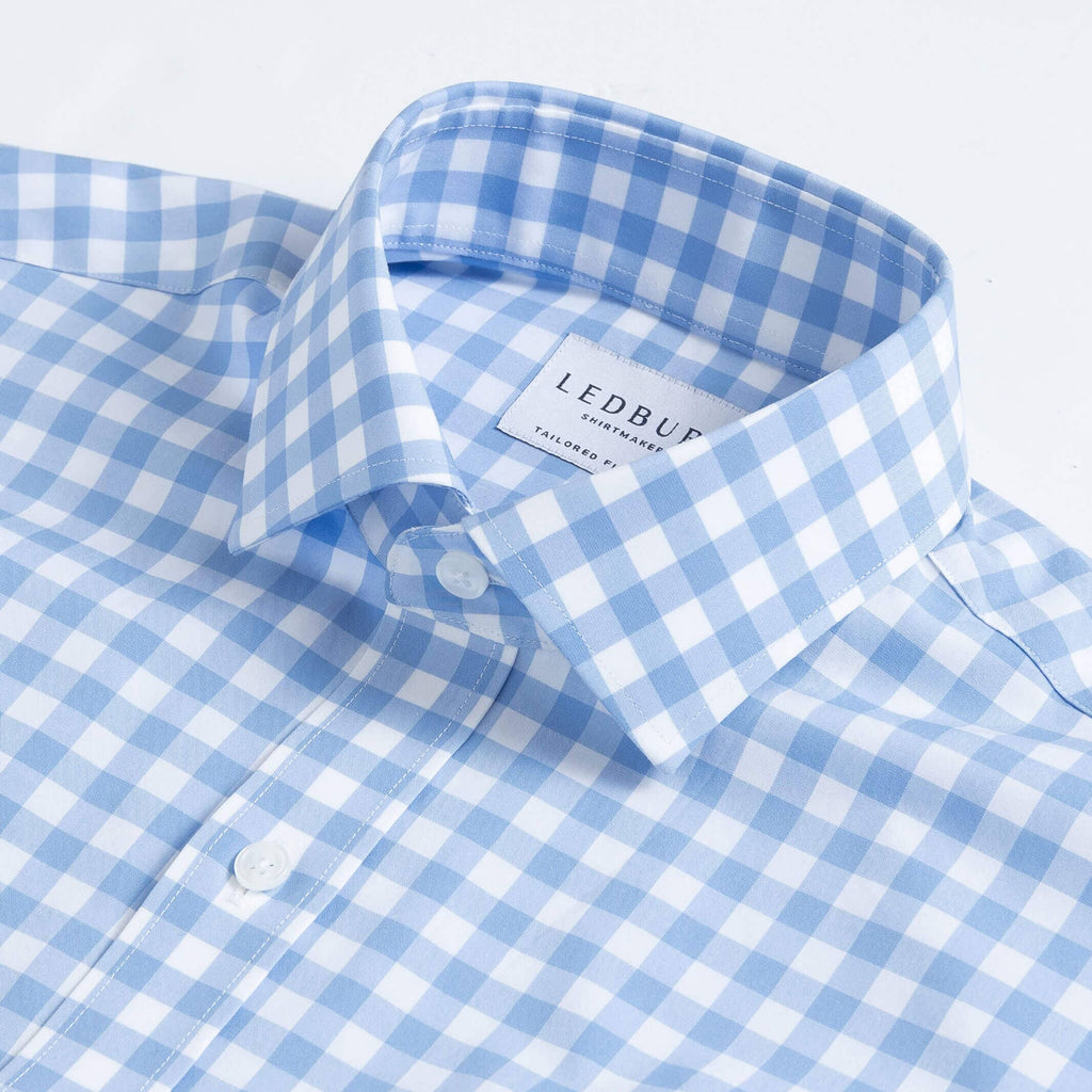 The Light Blue Foster Gingham Dress Shirt Dress Shirt- Ledbury