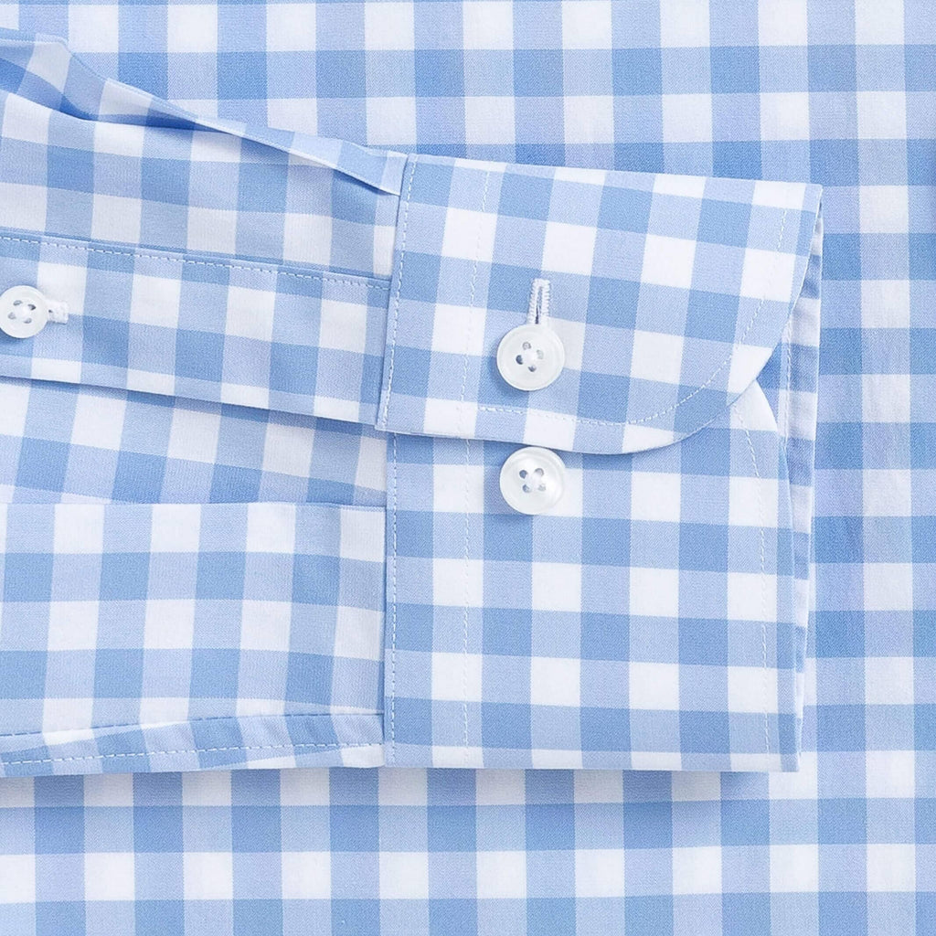 The Light Blue Foster Gingham Dress Shirt Dress Shirt- Ledbury