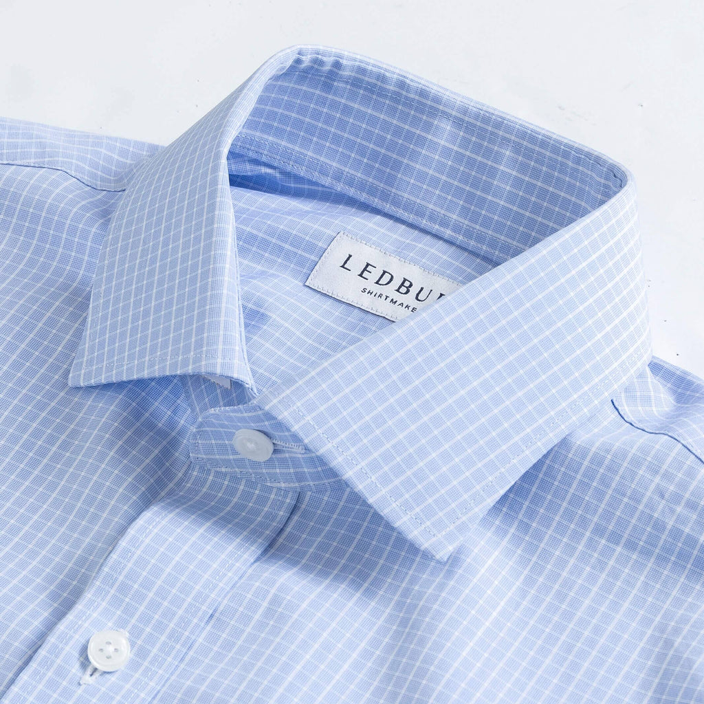 The Light Blue Thomas Mason Lloyd Check Custom Shirt Custom Dress Shirt- Ledbury