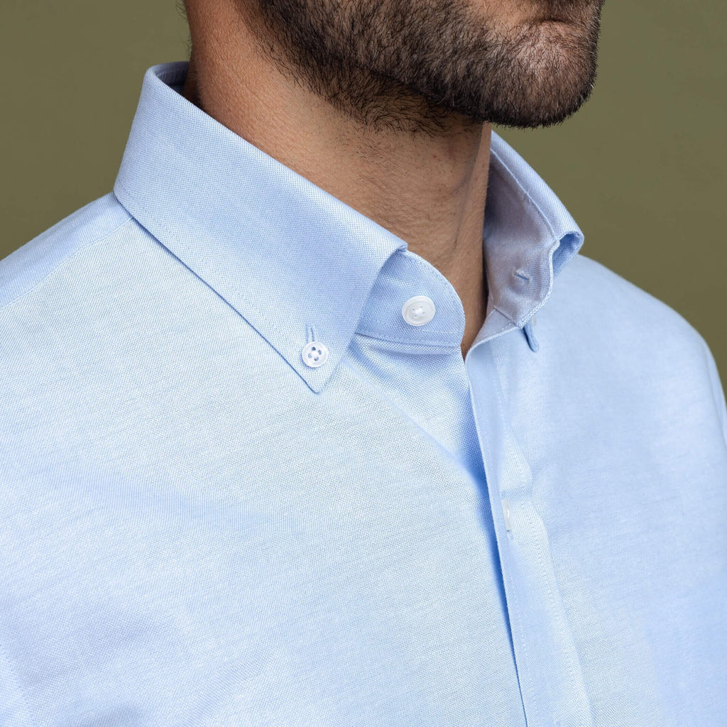 The Light Blue Mayfield Oxford Custom Shirt Custom Dress Shirt- Ledbury