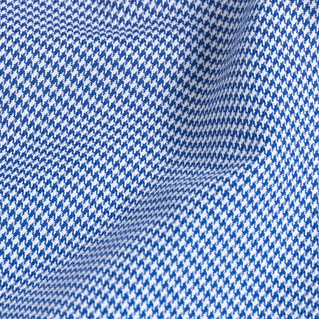 The Navy Blue McCartney Houndstooth Custom Shirt Custom Dress Shirt- Ledbury