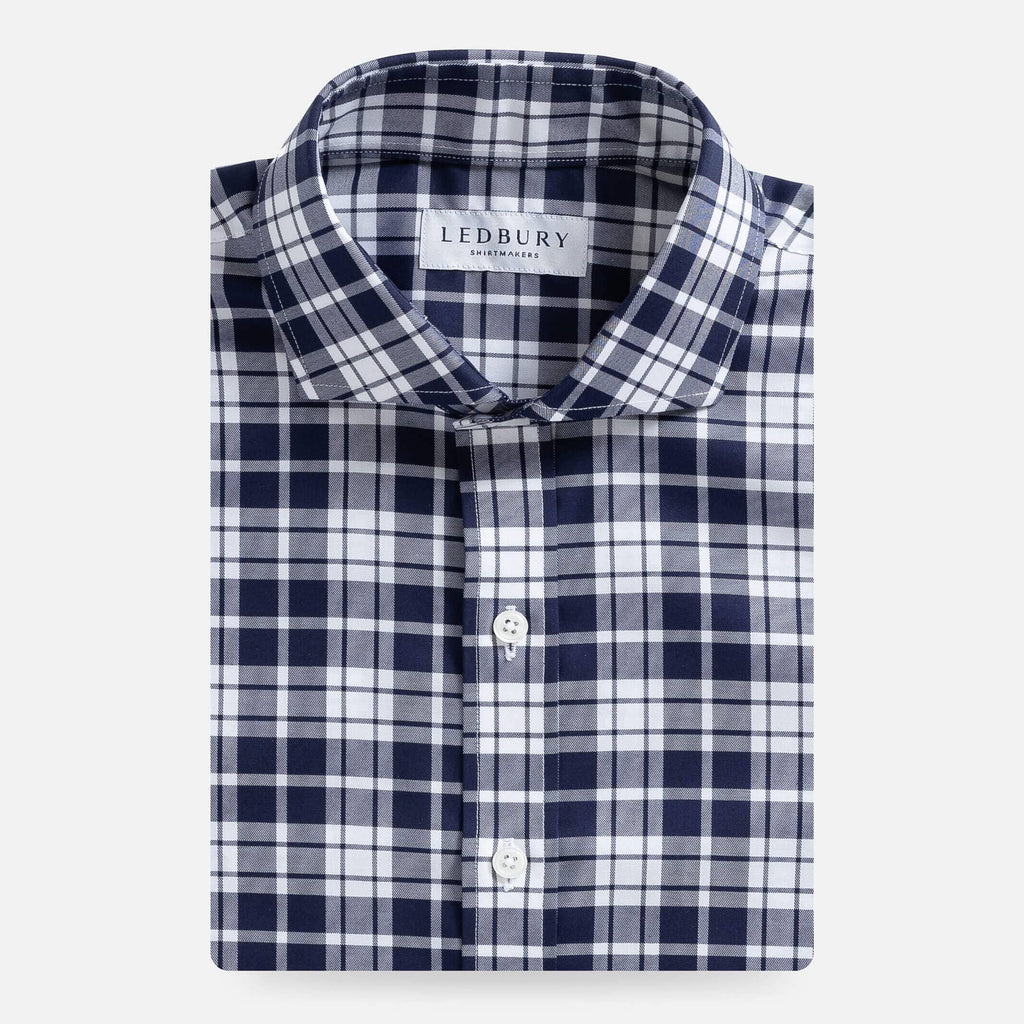 The Navy Parke Plaid Custom Shirt Custom Casual Shirt- Ledbury