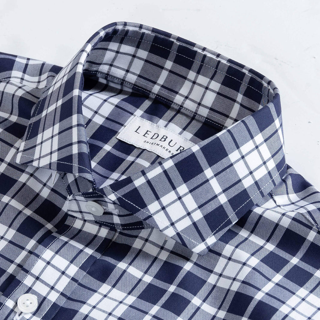 The Navy Parke Plaid Custom Shirt Custom Casual Shirt- Ledbury