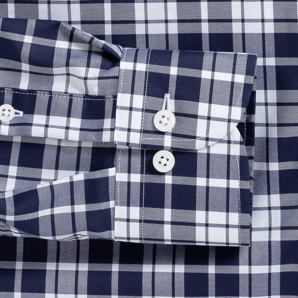 The Navy Parke Plaid Custom Shirt Custom Casual Shirt- Ledbury