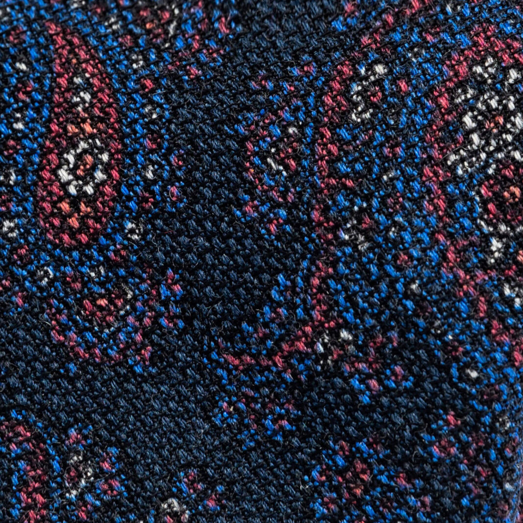 The Navy Pemberton Print Tie Tie- Ledbury