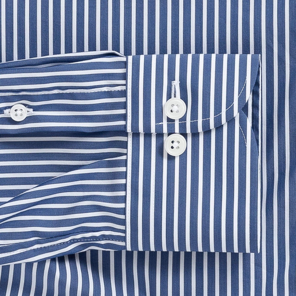 The Navy Upton Stripe Custom Shirt Custom Dress Shirt- Ledbury