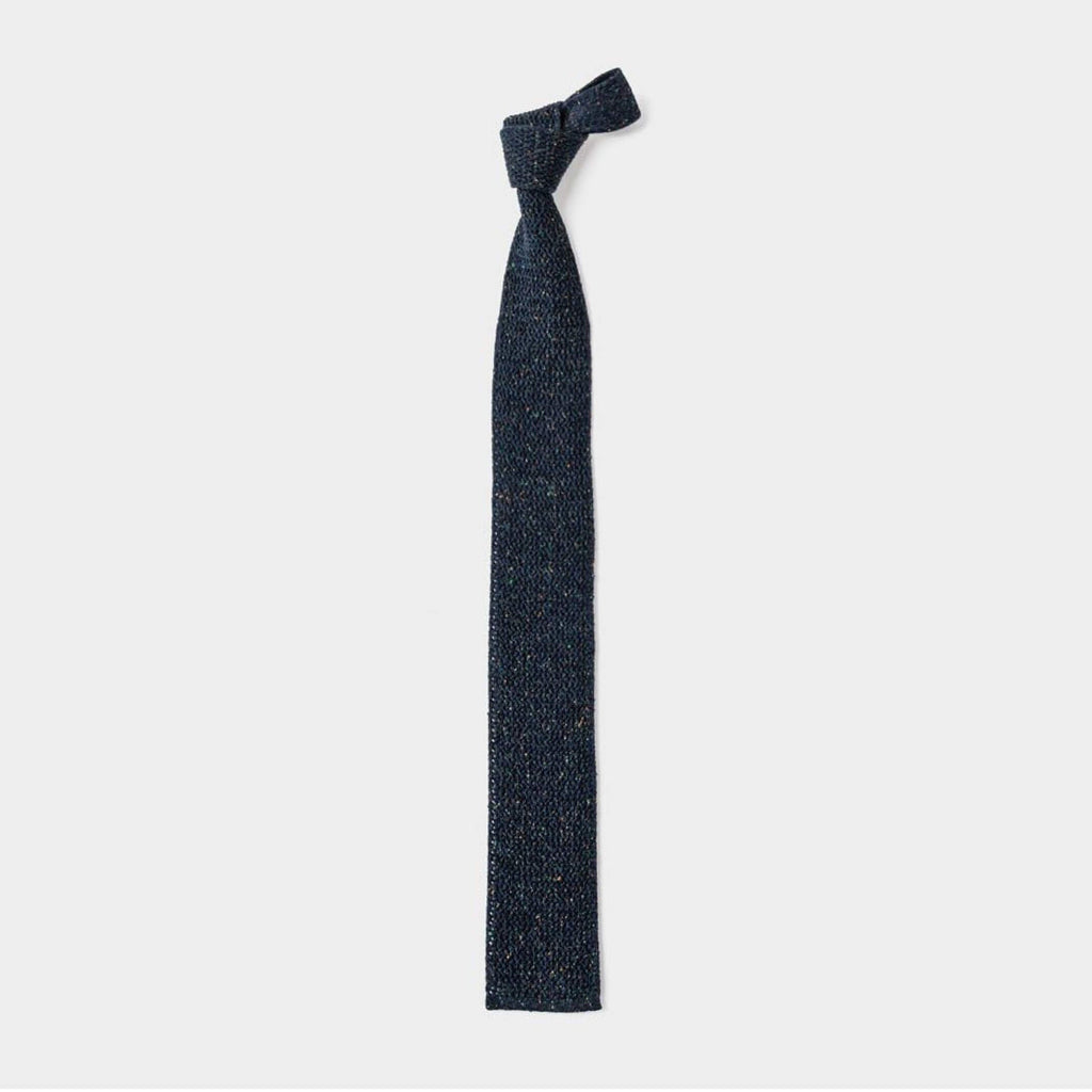 The Navy Wilshire Knit Tie Tie- Ledbury