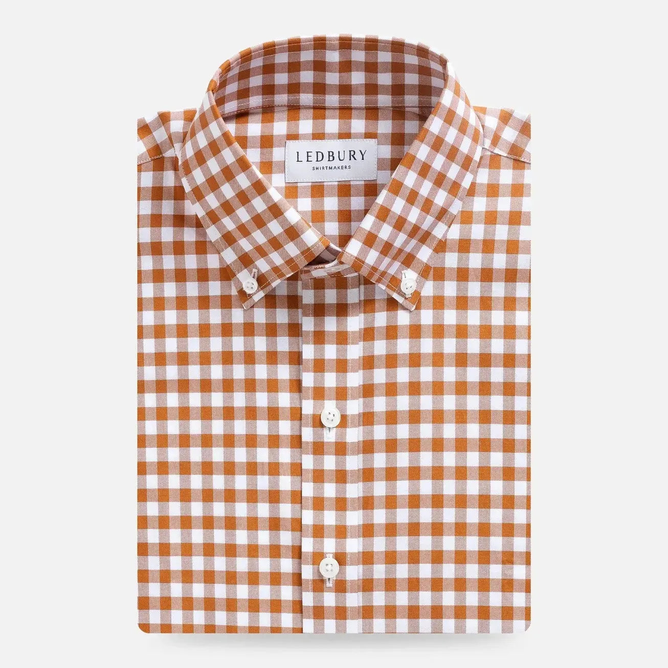 The Orange Marmo Gingham Custom Shirt Custom Casual Shirt- Ledbury