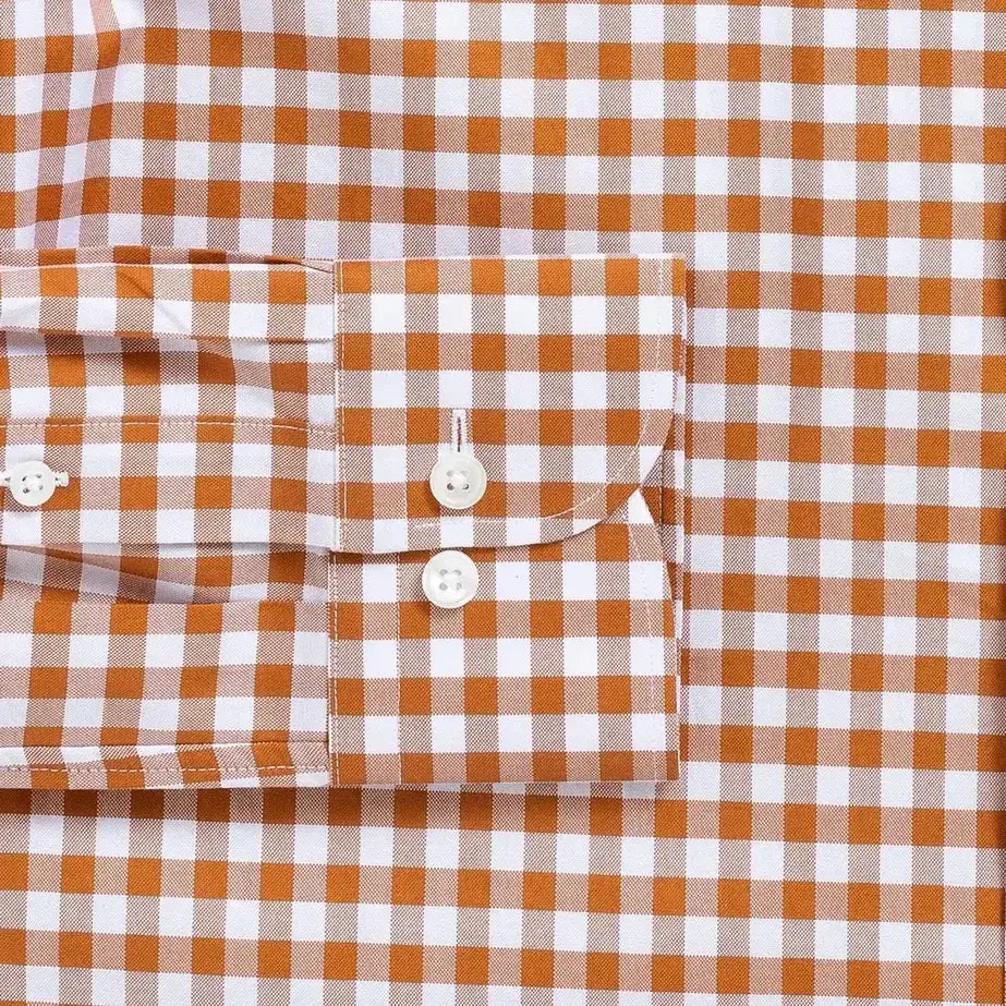 The Orange Marmo Gingham Custom Shirt Custom Casual Shirt- Ledbury