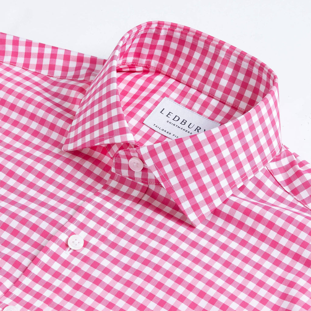 The Pink Winslow Gingham Dress Shirt Dress Shirt- Ledbury