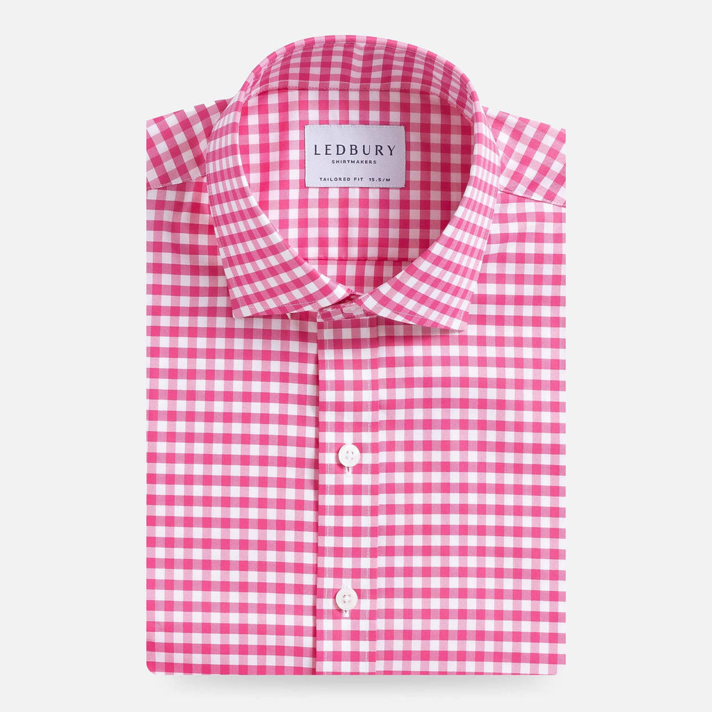 The Pink Winslow Gingham Dress Shirt Dress Shirt- Ledbury