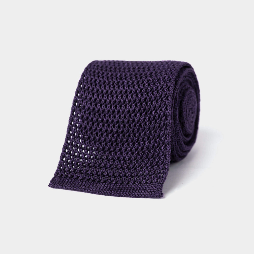 The Purple Harlow Knit Tie Tie- Ledbury