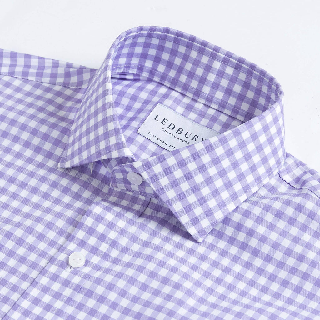 The Purple Winslow Gingham Dress Shirt Dress Shirt- Ledbury