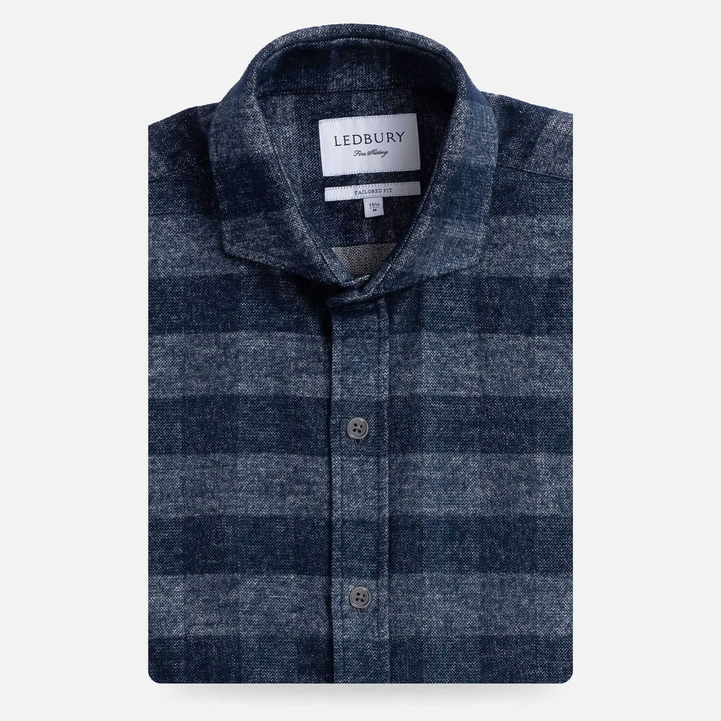 The Navy Randolph Flannel Casual Shirt Casual Shirt- Ledbury