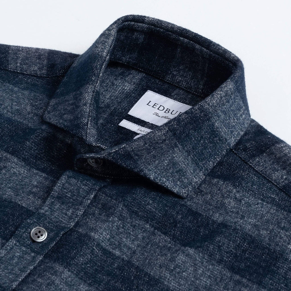 The Navy Randolph Flannel Casual Shirt Casual Shirt- Ledbury