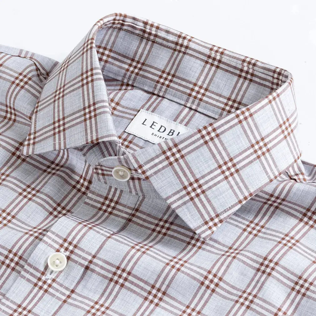 The Rustic Brown Arnett Plaid Custom Shirt Custom Casual Shirt- Ledbury