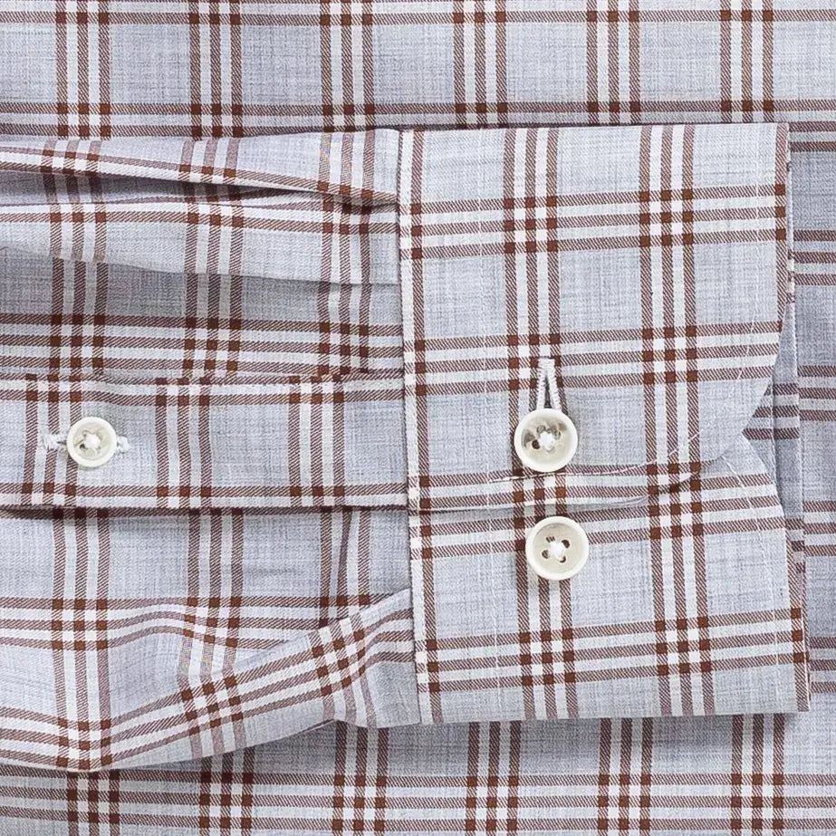The Rustic Brown Arnett Plaid Custom Shirt Custom Casual Shirt- Ledbury