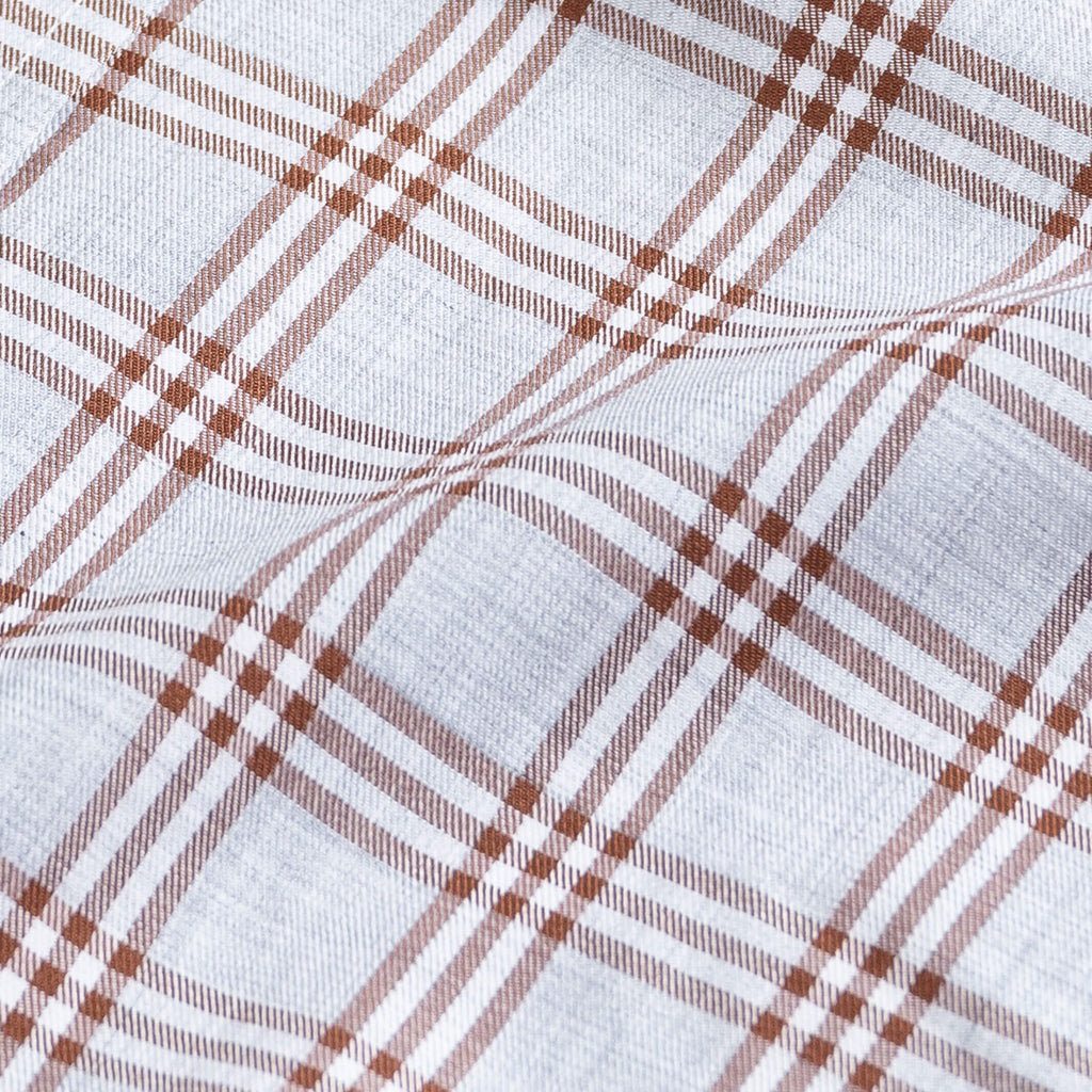 The Rustic Brown Albini Arnett Plaid Custom Shirt Custom Casual Shirt- Ledbury