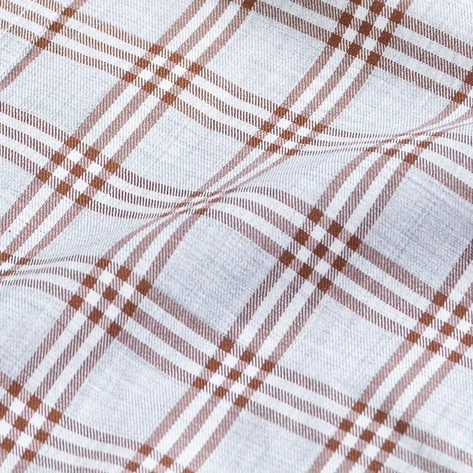 The Rustic Brown Arnett Plaid Custom Shirt Custom Casual Shirt- Ledbury