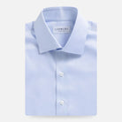 The Light Blue Sanders Non Iron Fine Twill with French Placket Custom Shirt Custom Dress Shirt- Ledbury