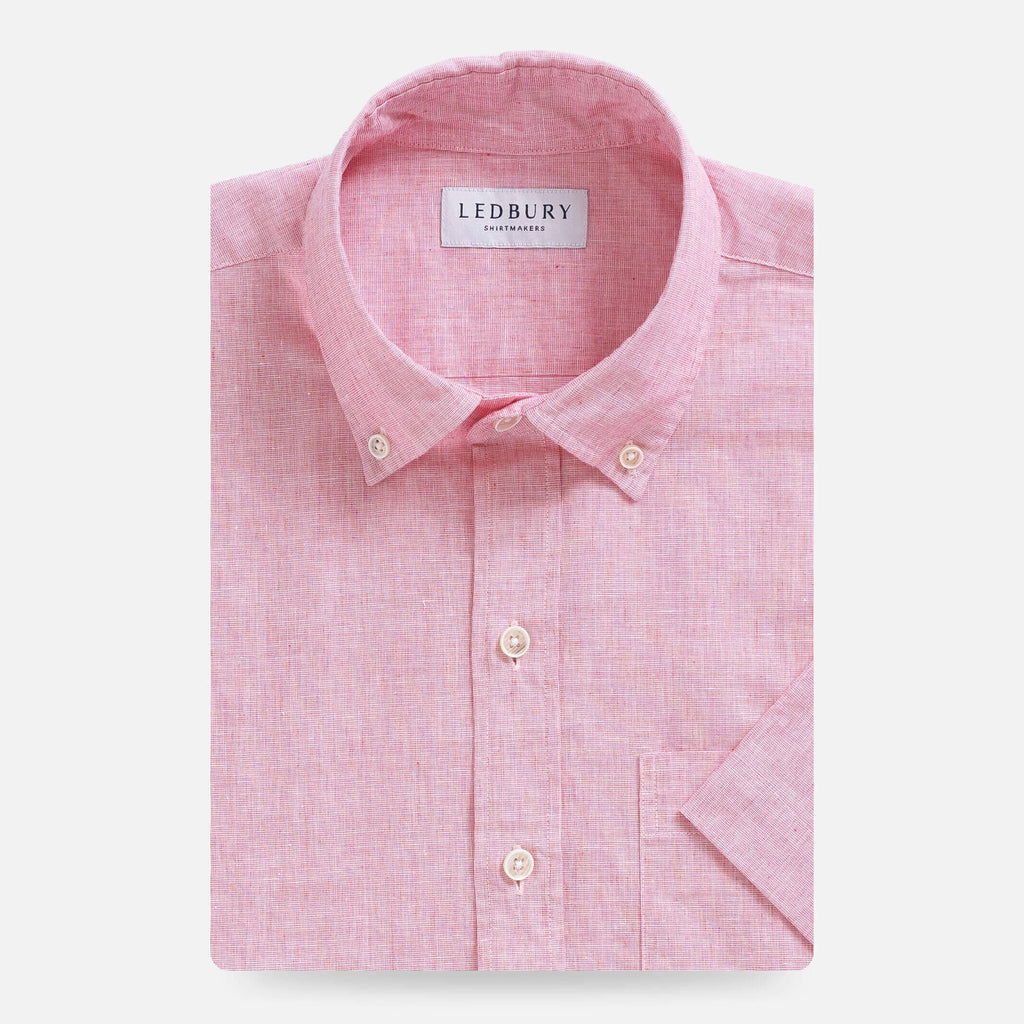 The Watermelon Short Sleeve Barretto Cotton Linen Custom Shirt Custom Casual Shirt- Ledbury