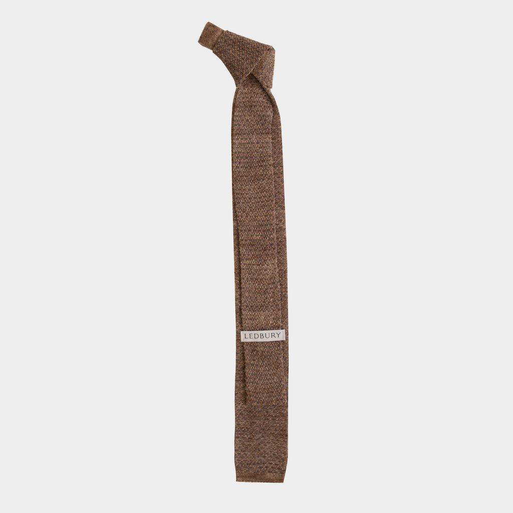 The Soft Brown Windale Knit Tie Tie- Ledbury