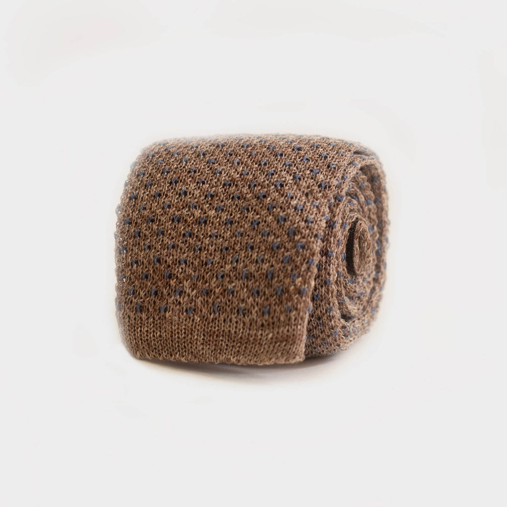 The Soft Brown Windale Knit Tie Tie- Ledbury