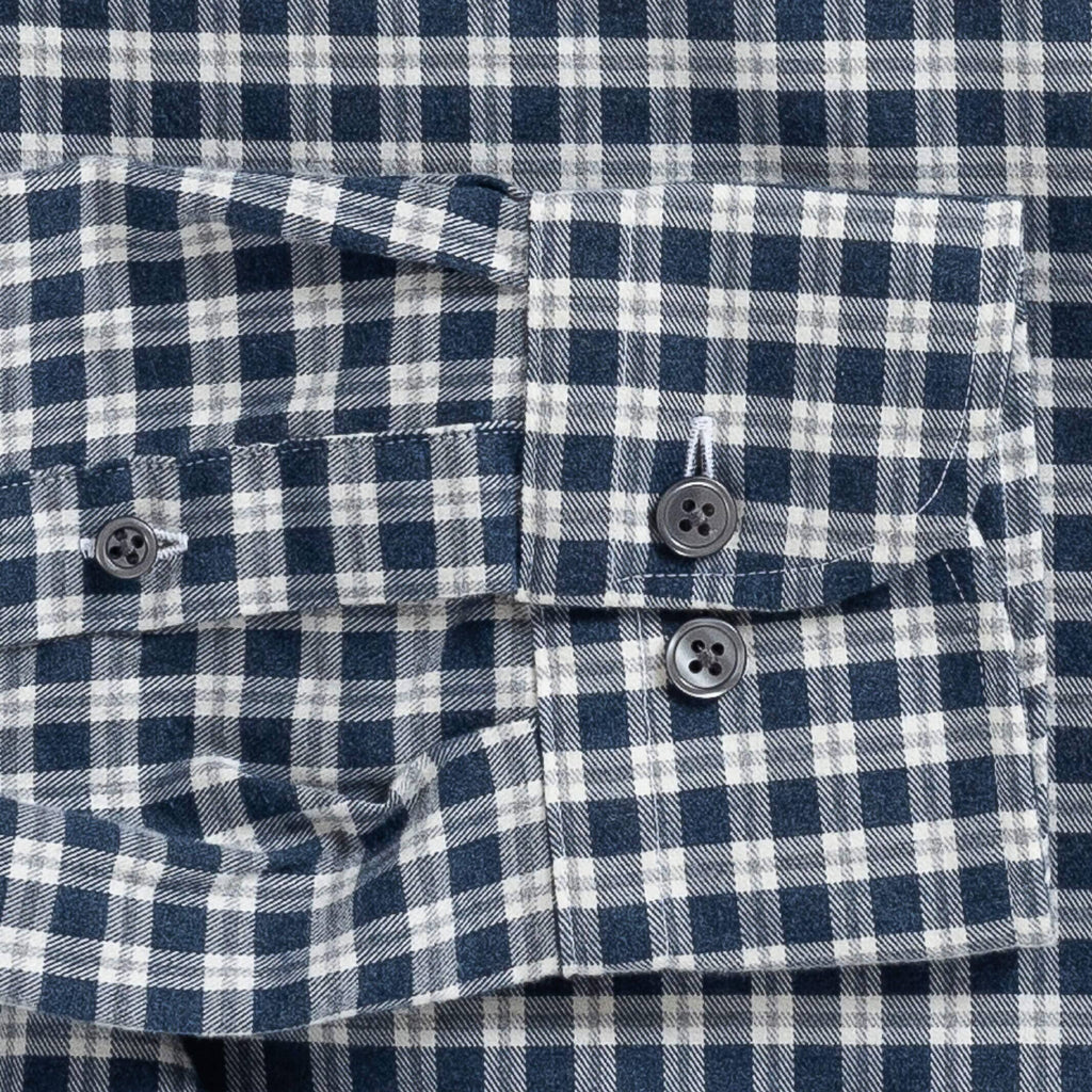 The Vintage Navy Thomas Mason Hartney Flannel Custom Shirt Custom Casual Shirt- Ledbury