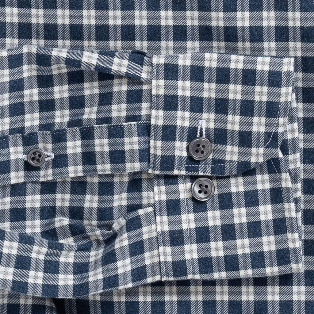 The Vintage Navy Thomas Mason Hartney Flannel Casual Shirt Casual Shirt- Ledbury