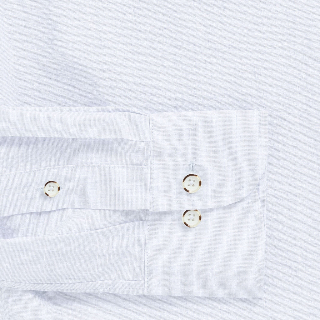 The White Barretto Cotton Linen Custom Shirt Custom Casual Shirt- Ledbury