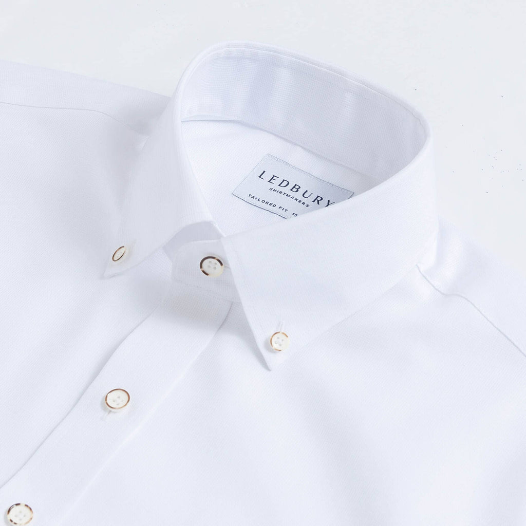 The White Evans Wrinkle Resistant Oxford Dress Shirt Dress Shirt- Ledbury