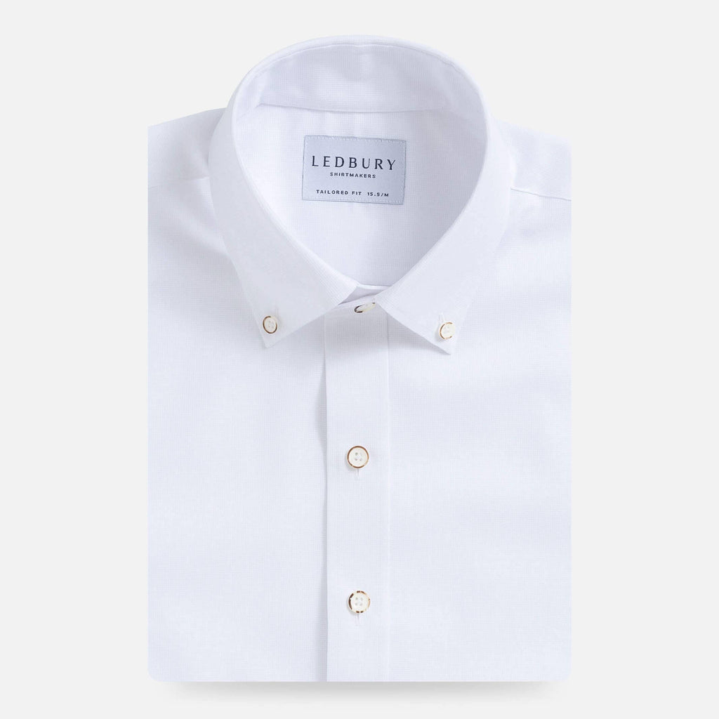 The White Evans Non Iron Oxford Dress Shirt Dress Shirt- Ledbury