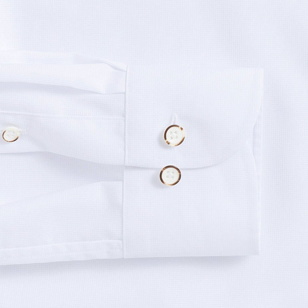 The White Evans Wrinkle Resistant Oxford Custom Shirt Custom Dress Shirt- Ledbury