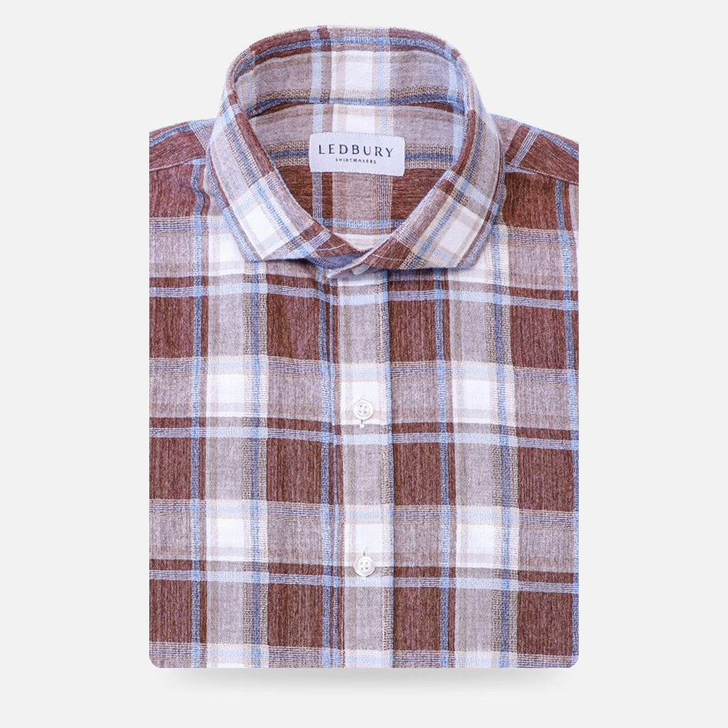 The Brick Red Dorset Plaid Custom Shirt Custom Casual Shirt- Ledbury