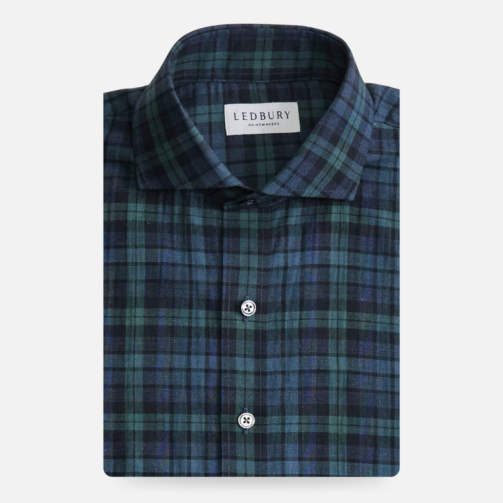 The Evergreen Esler Brushed Plaid Custom Shirt Custom Casual Shirt- Ledbury