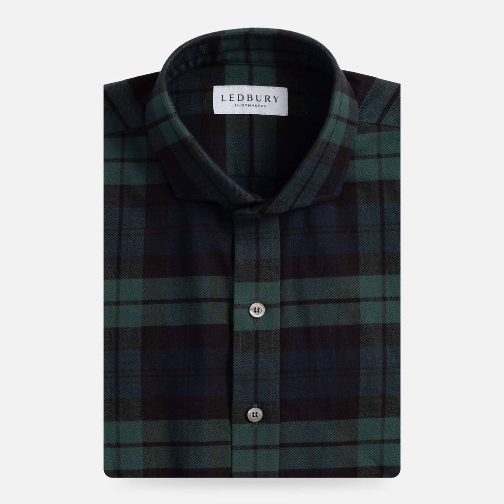 The Navy Gibbs Flannel Custom Shirt Custom Casual Shirt- Ledbury